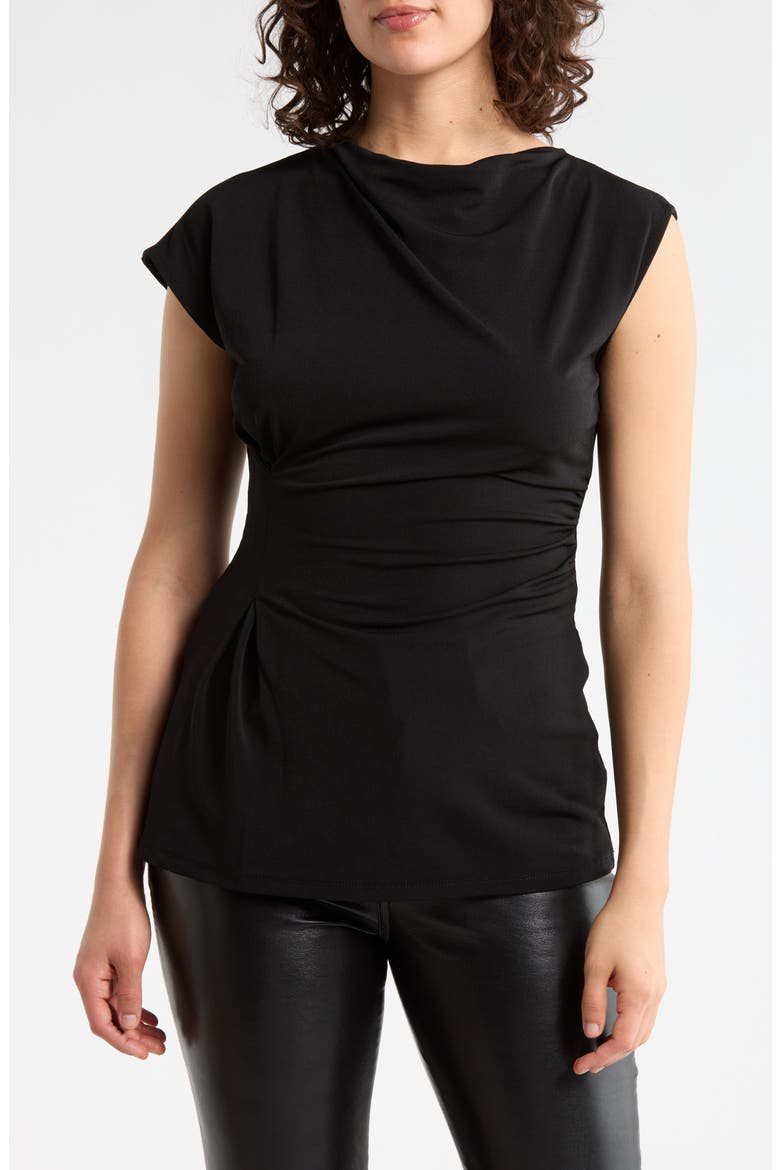 Asymmetric Draped Top, Main, color, BLACK