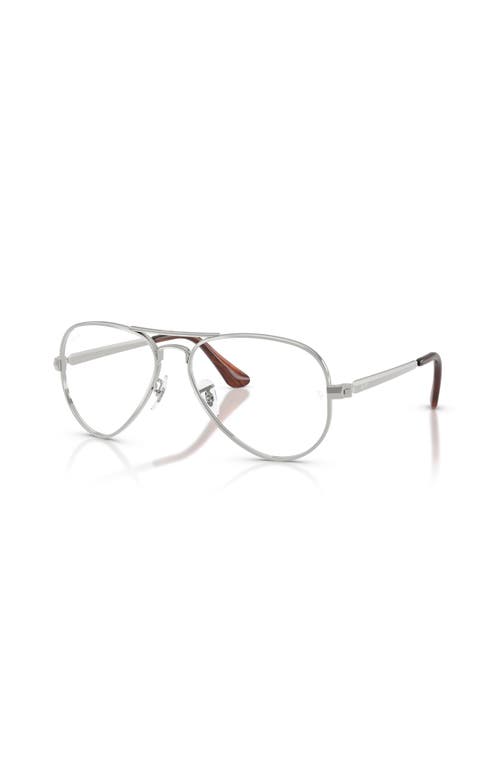 Ray Ban Ray-ban 58mm Pilot Optical Glasses In Silver