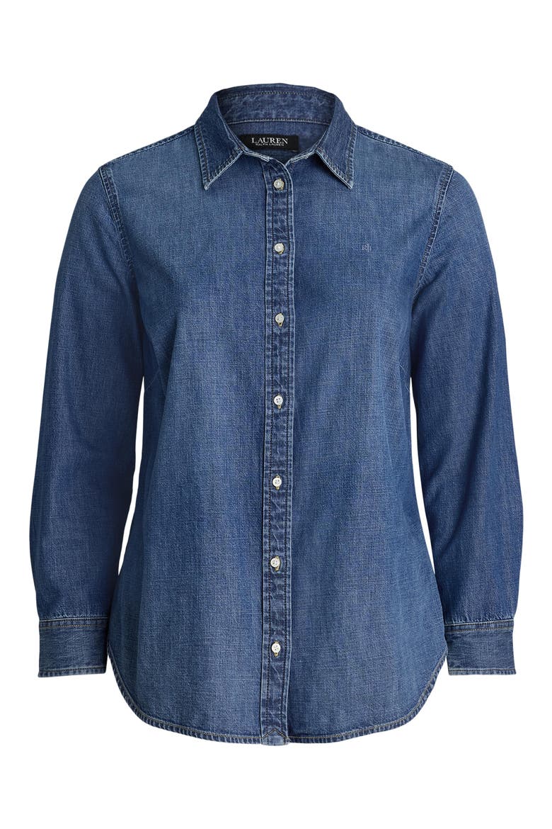 Classic Fit Denim Shirt, Alternate, color, BLUE