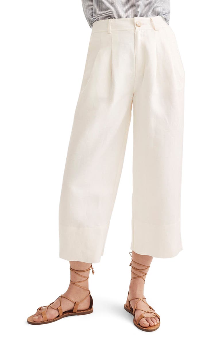 Madewell Linen Blend Wide Leg Pants, Main, color, 