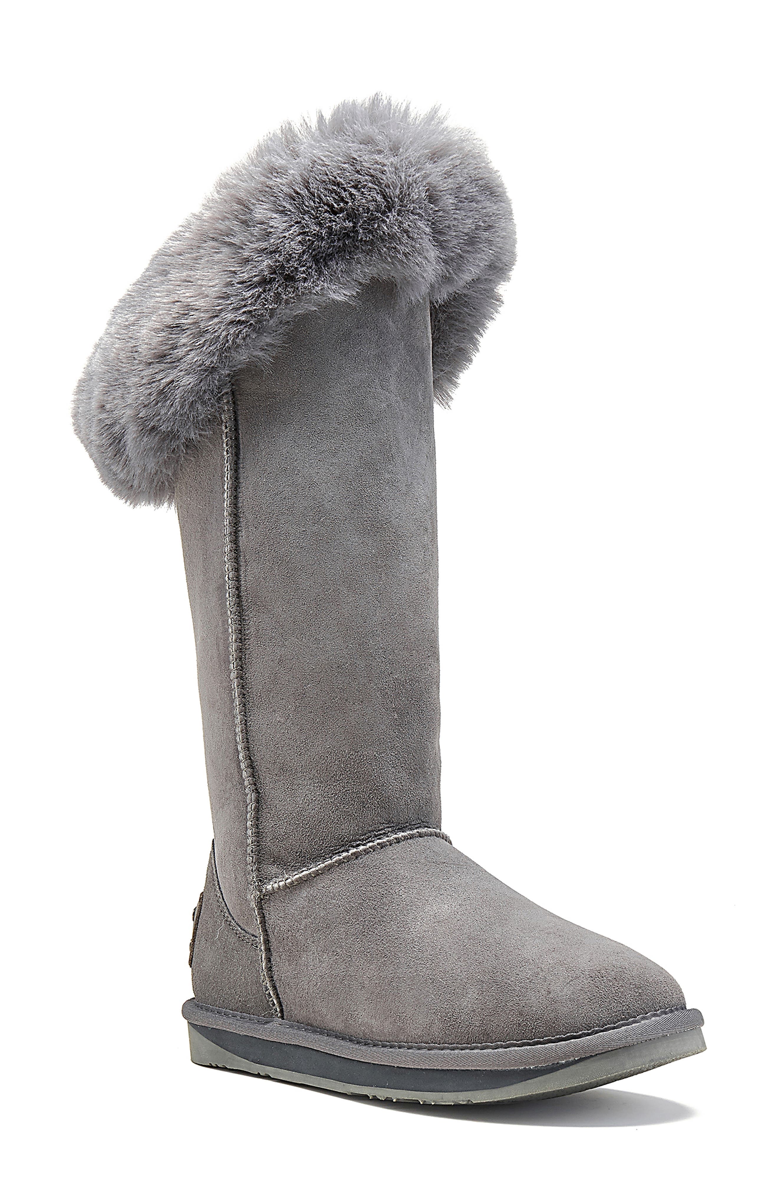 Australia Luxe Collective Foxy Genuine Shearling Tall Boot, Main, color, Gray