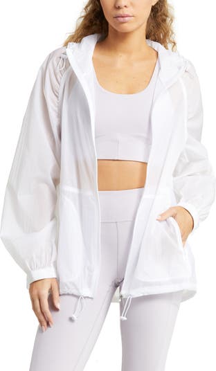 Zella Sheer Water Resistant Packable Zip-Up Hooded Jacket | Nordstrom