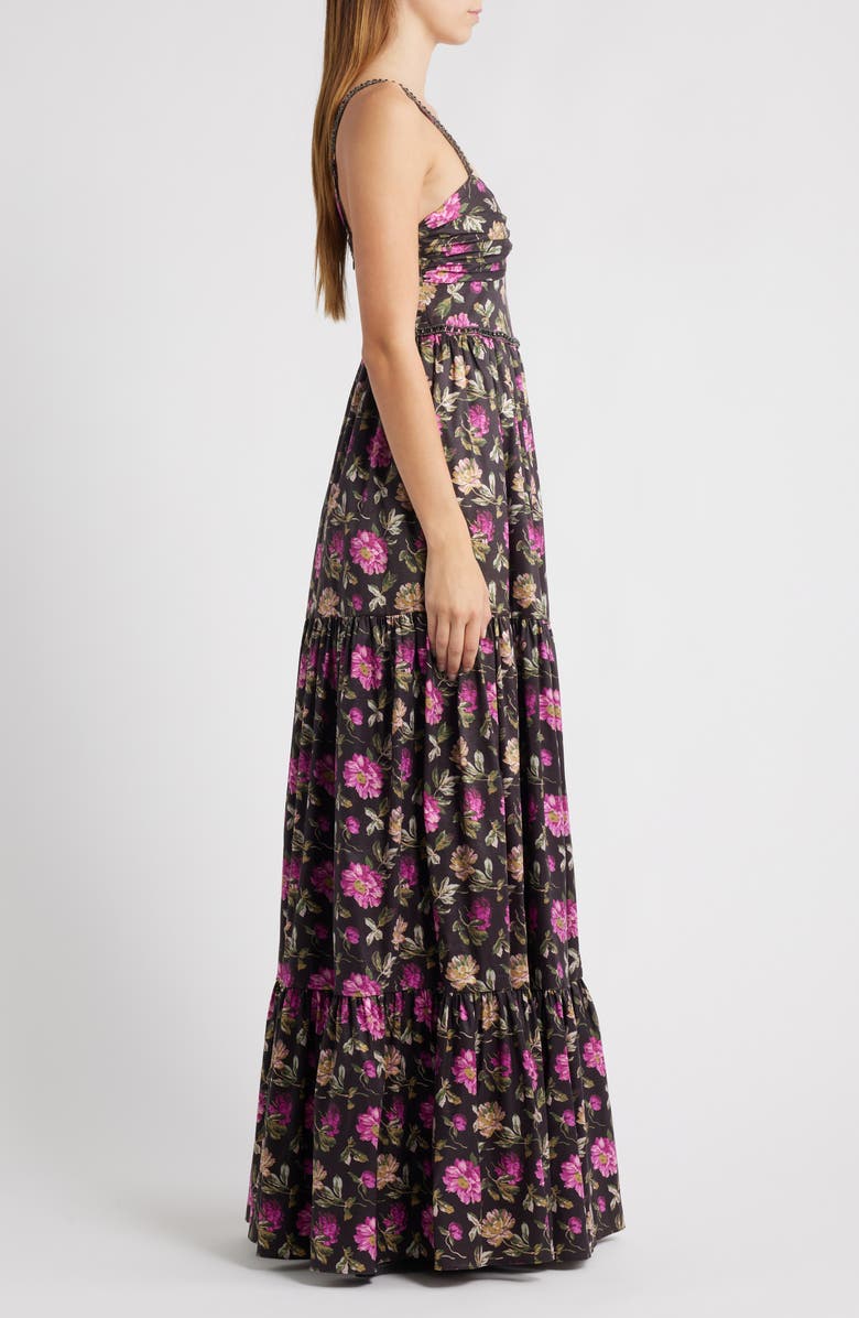 LIKELY Tessa Floral Evening Gown, Alternate, color, Black Multi