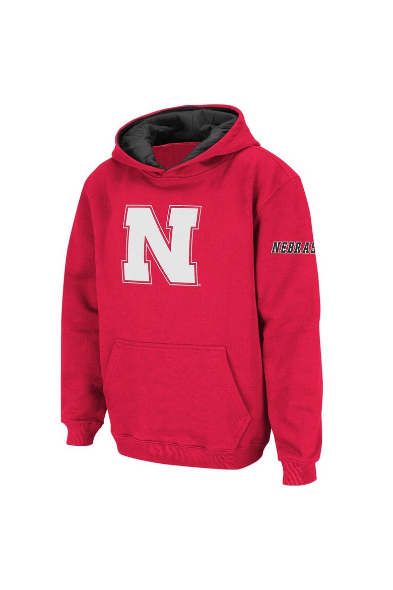 Youth Stadium Athletic Scarlet Nebraska Huskers Big Logo Pullover Hoodie, Main, color, Red