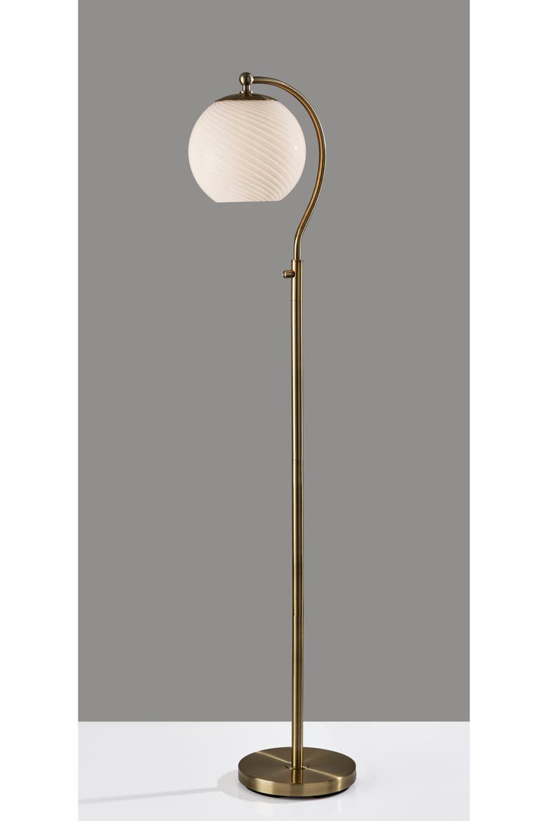 Swirl Antiqued Brass Floor Lamp, Alternate, color, ANTIQUE BRASS