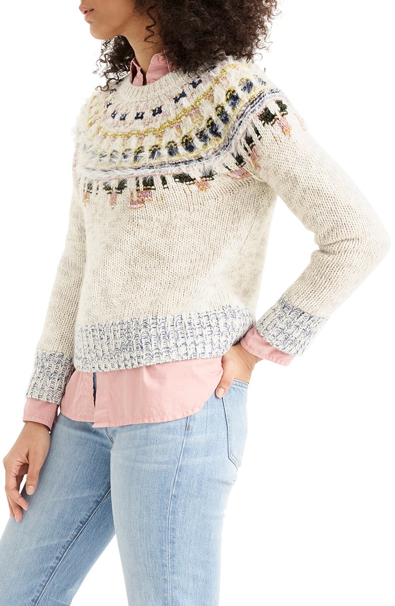 J.Crew The Reeds x J.Crew Fair Isle Fuzzy Sweater, Alternate, color,