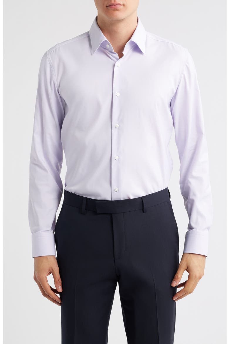 Hank Kent Slim Fit PerformanceTwill Dress Shirt, Main, color, OPEN PURPLE
