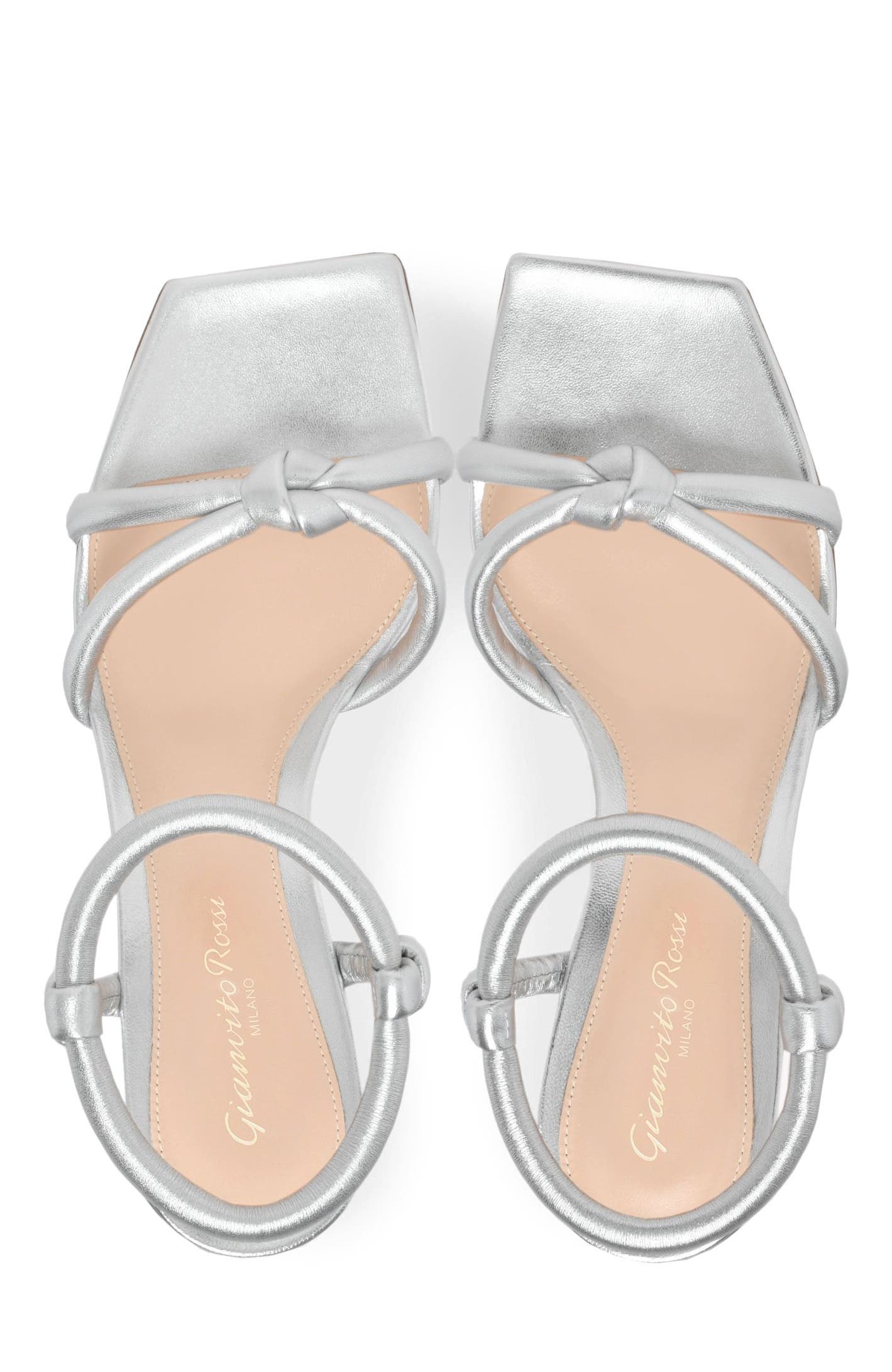 Juno 55 Sandals, Alternate, color, Metallic Silver Leather