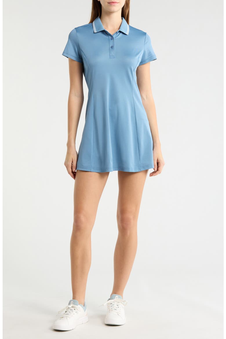 Mia Fit & Flare Dress, Main, color, BLUE SHADOW