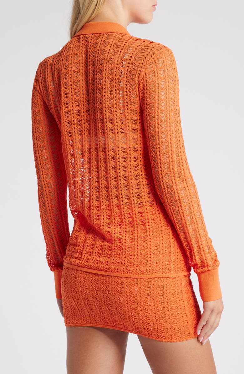 Mistress Rocks Pointelle Stitch Button-Up Shirt, Alternate, color,