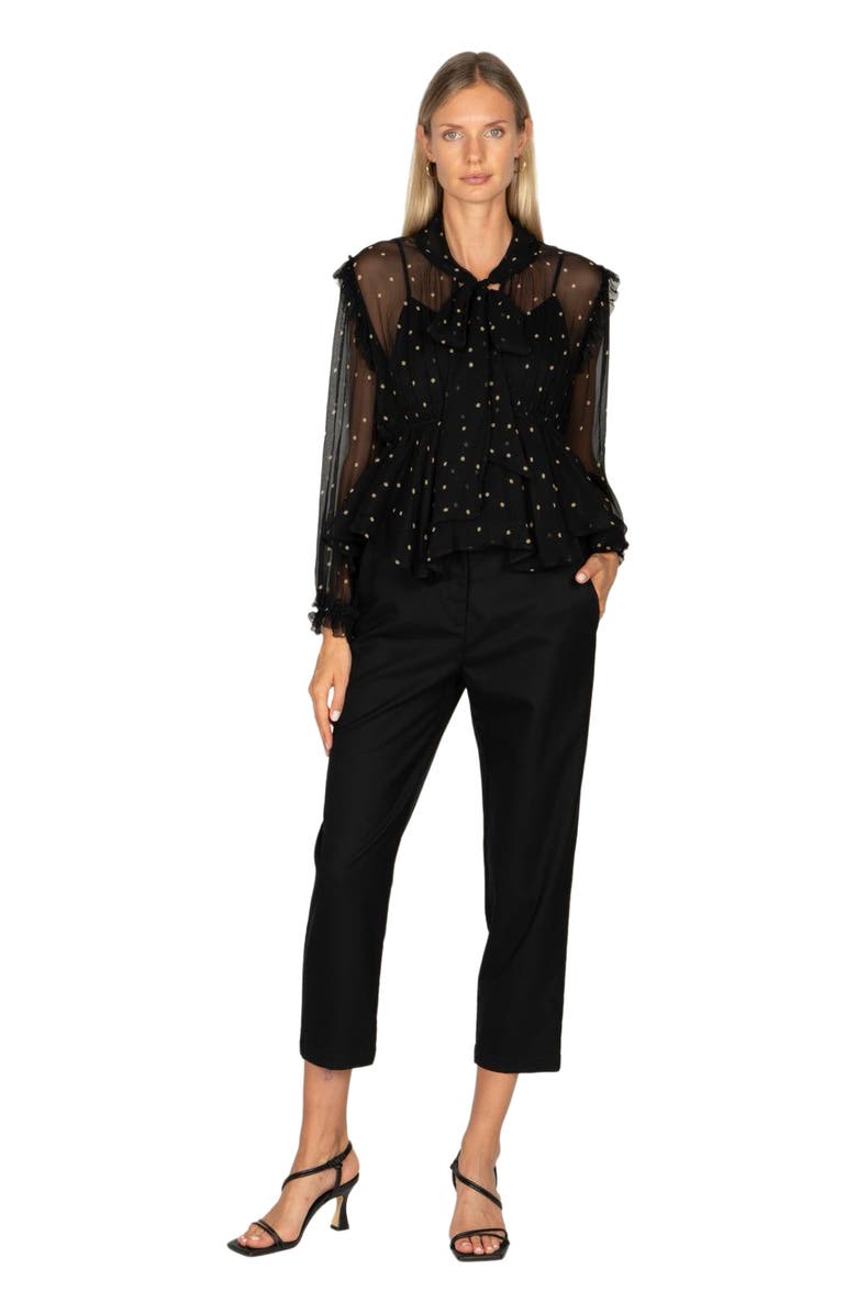 SECRET MISSION Avelina Blouse, Alternate, color, Black Polka Dot