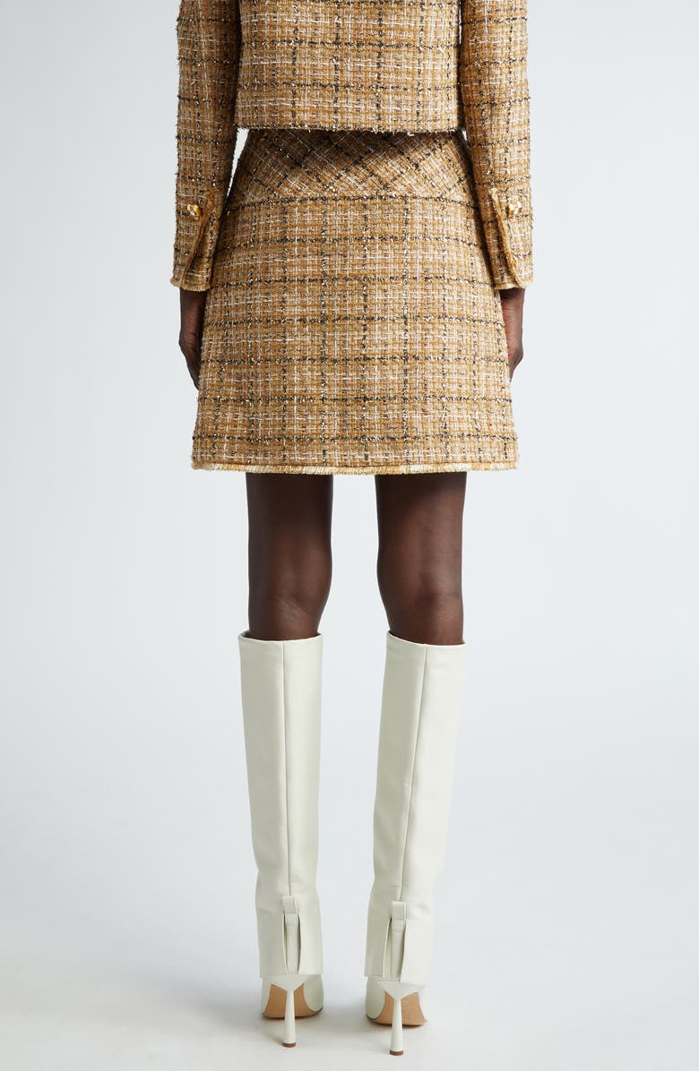 ST. JOHN Multiyarn Metallic Tweed Skirt, Alternate, color, Gold/ Canyon Multi