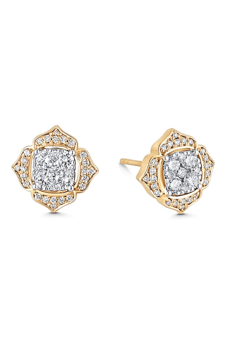 Leela Large Stud Earrings, Main, color, 18K YG