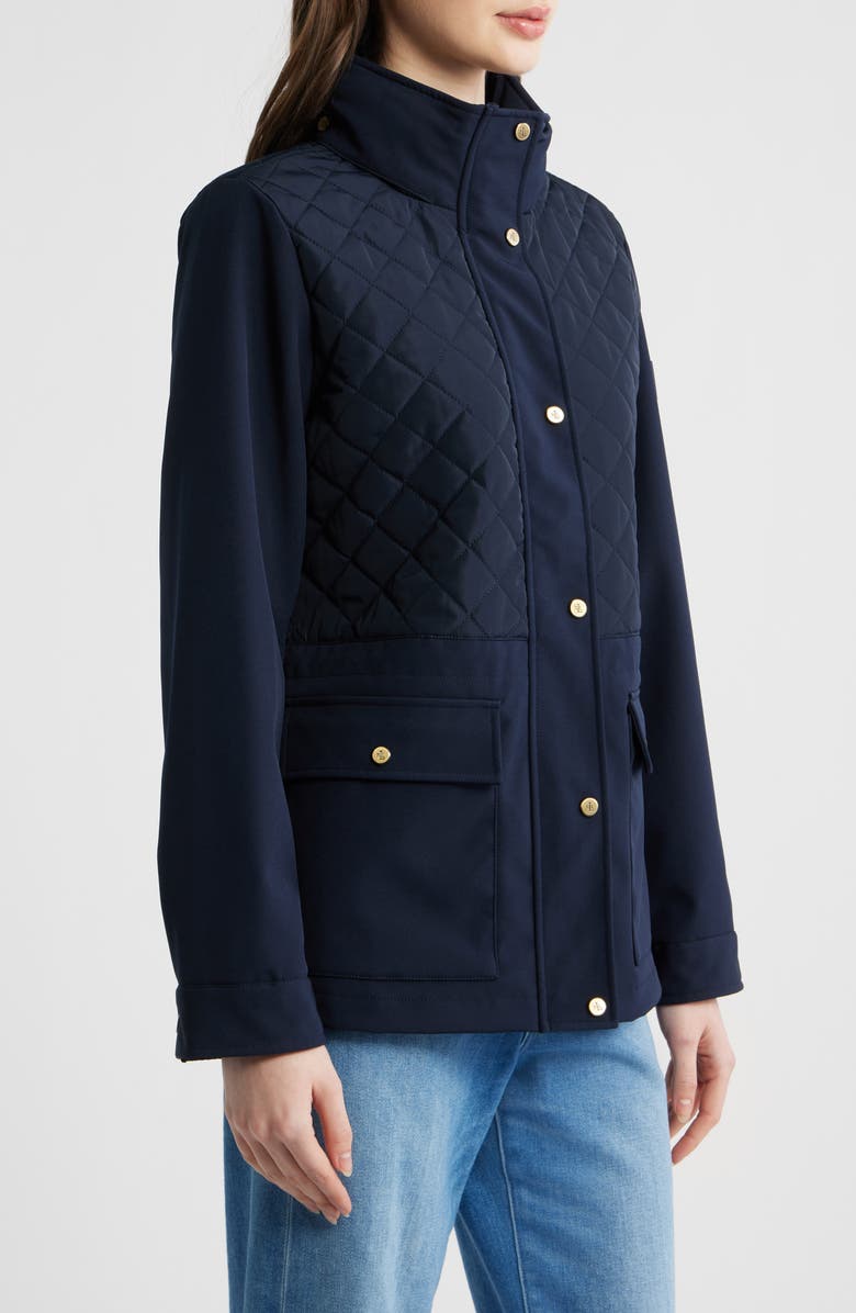Lauren Ralph Lauren Mixed Media Quilted Jacket, Alternate, color, Navy