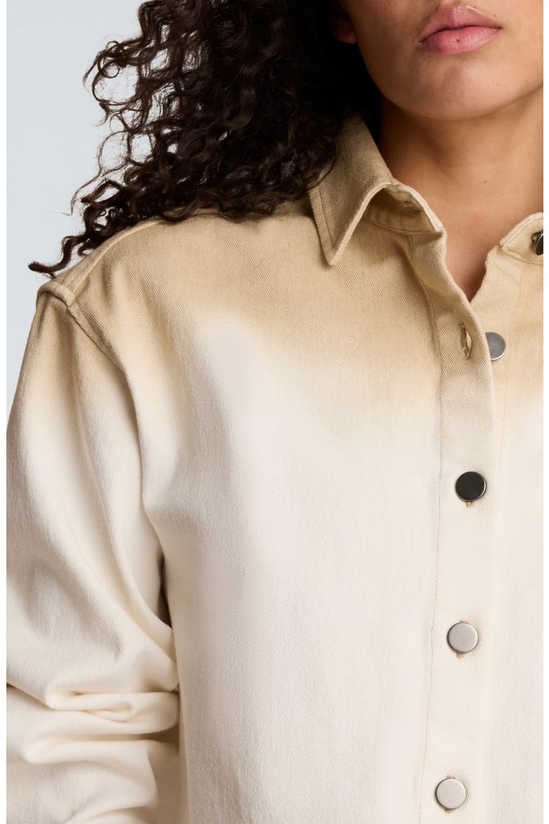 Oversize Dip Dye Crop Shacket, Alternate, color, TAN GRADIENT