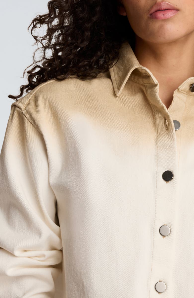 Kenneth Cole Oversize Dip Dye Crop Shacket, Alternate, color, Tan Gradient