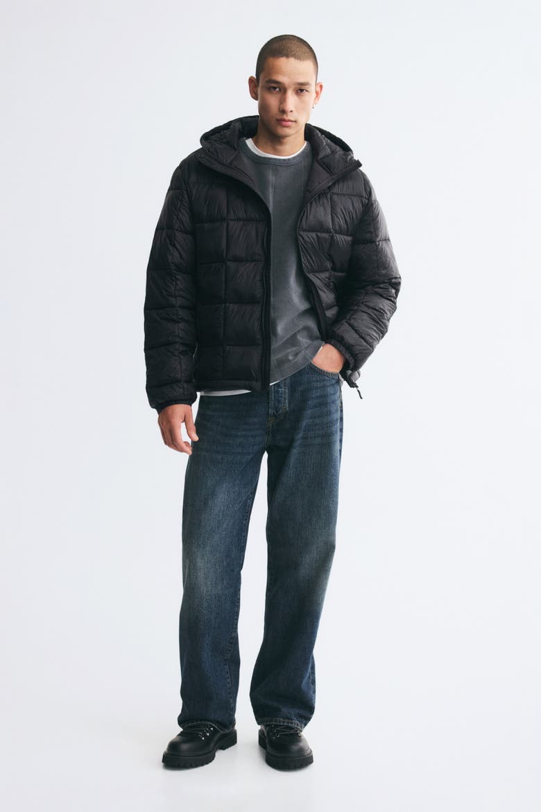 Lightweight Puffer Jacket, Alternate, color, Black