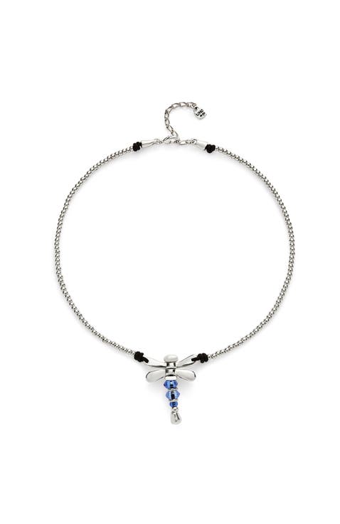 Short Pendant Necklace With Dragonfly