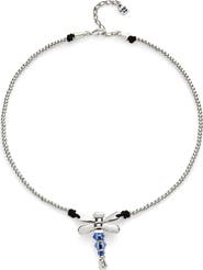 UNODE50 Short Pendant Necklace With Dragonfly