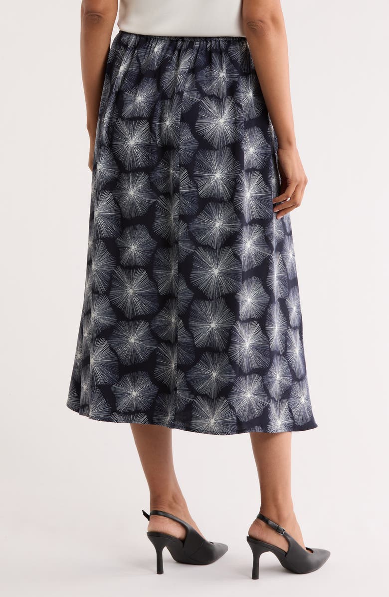 NORDSTROM RACK Pull-On Midi Skirt, Alternate, color, Navy- Grey Floral Burst
