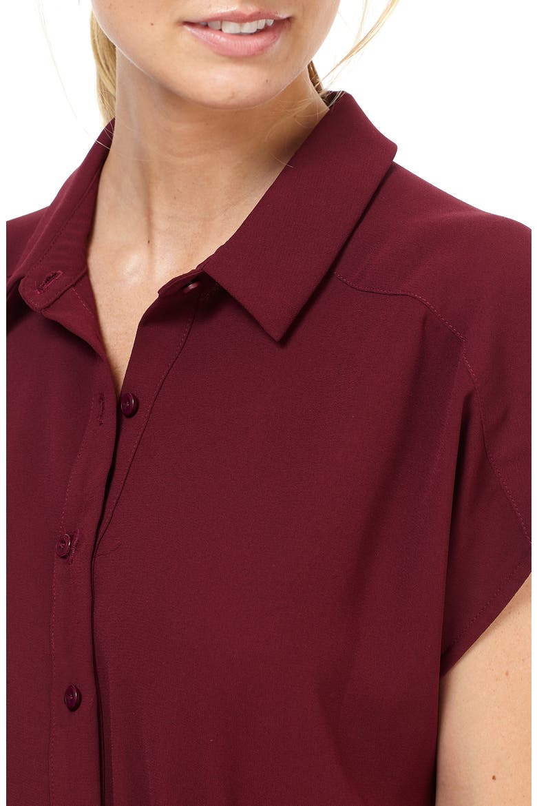 Button Front Crepe Jumpsuit, Alternate, color, PORT