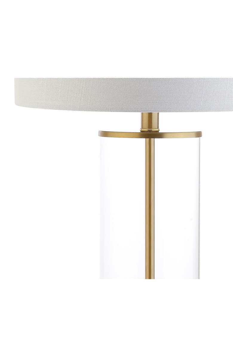 JONATHAN Y Collins 29.25" Glass LED Table Lamp, Alternate, color, Clear/Brass Gold