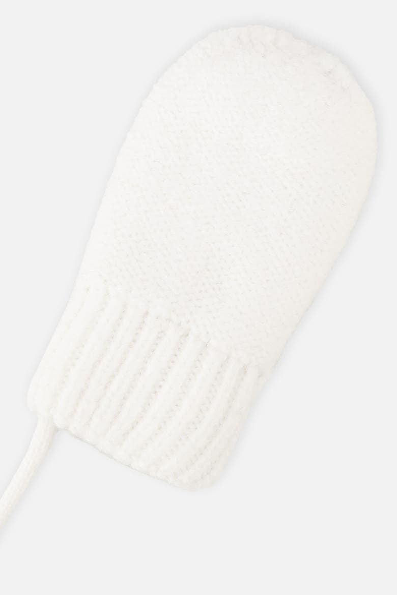 Knit Fleece Lined Attached String Mittens, Alternate, color, Off-White
