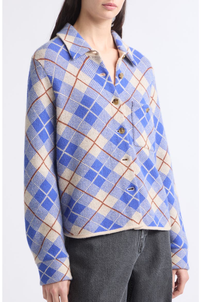 Dylan Plaid Cashmere Shirt, Alternate, color, RESERVOIR COMBO