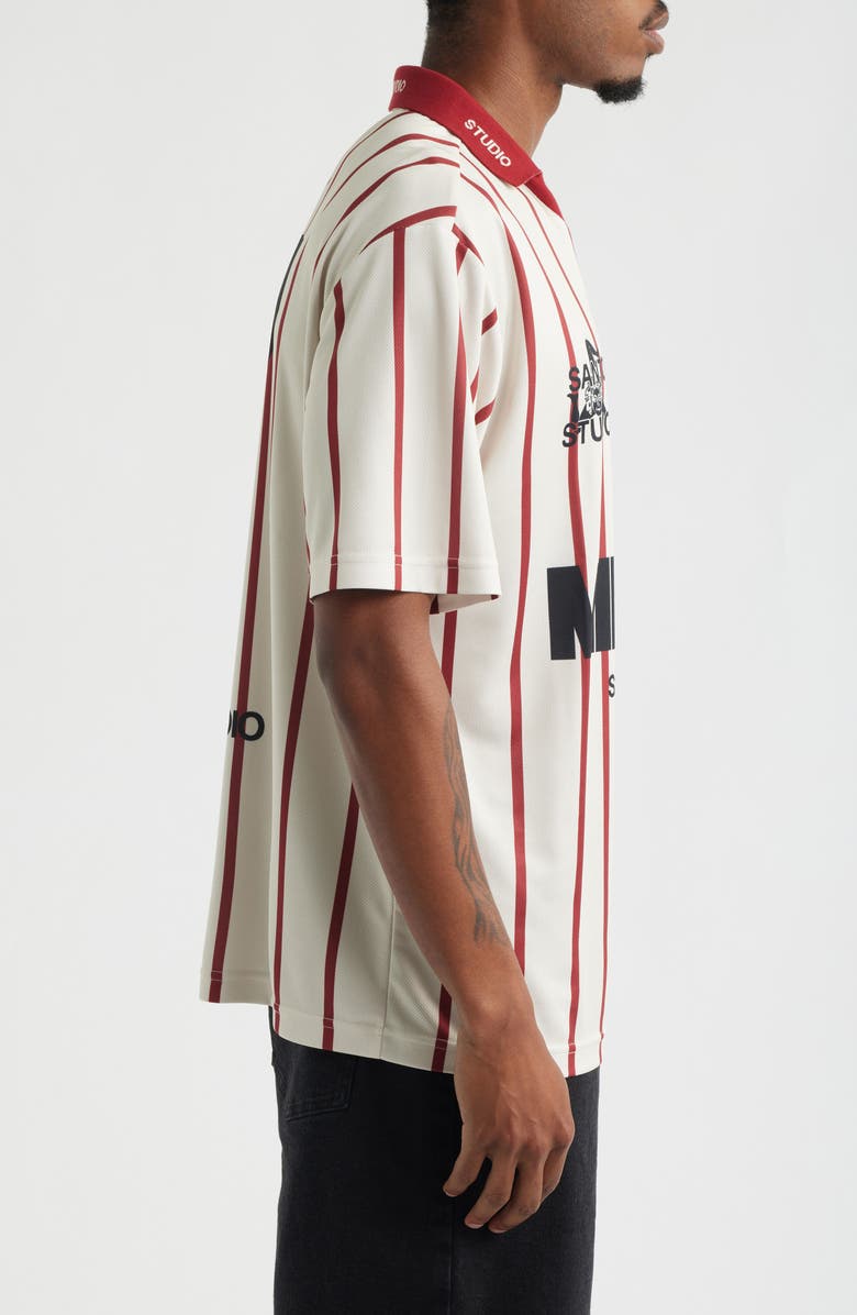 SANTO STUDIO Milano 7 Johnny Collar Short Sleeve Club Jersey, Alternate, color, Cream