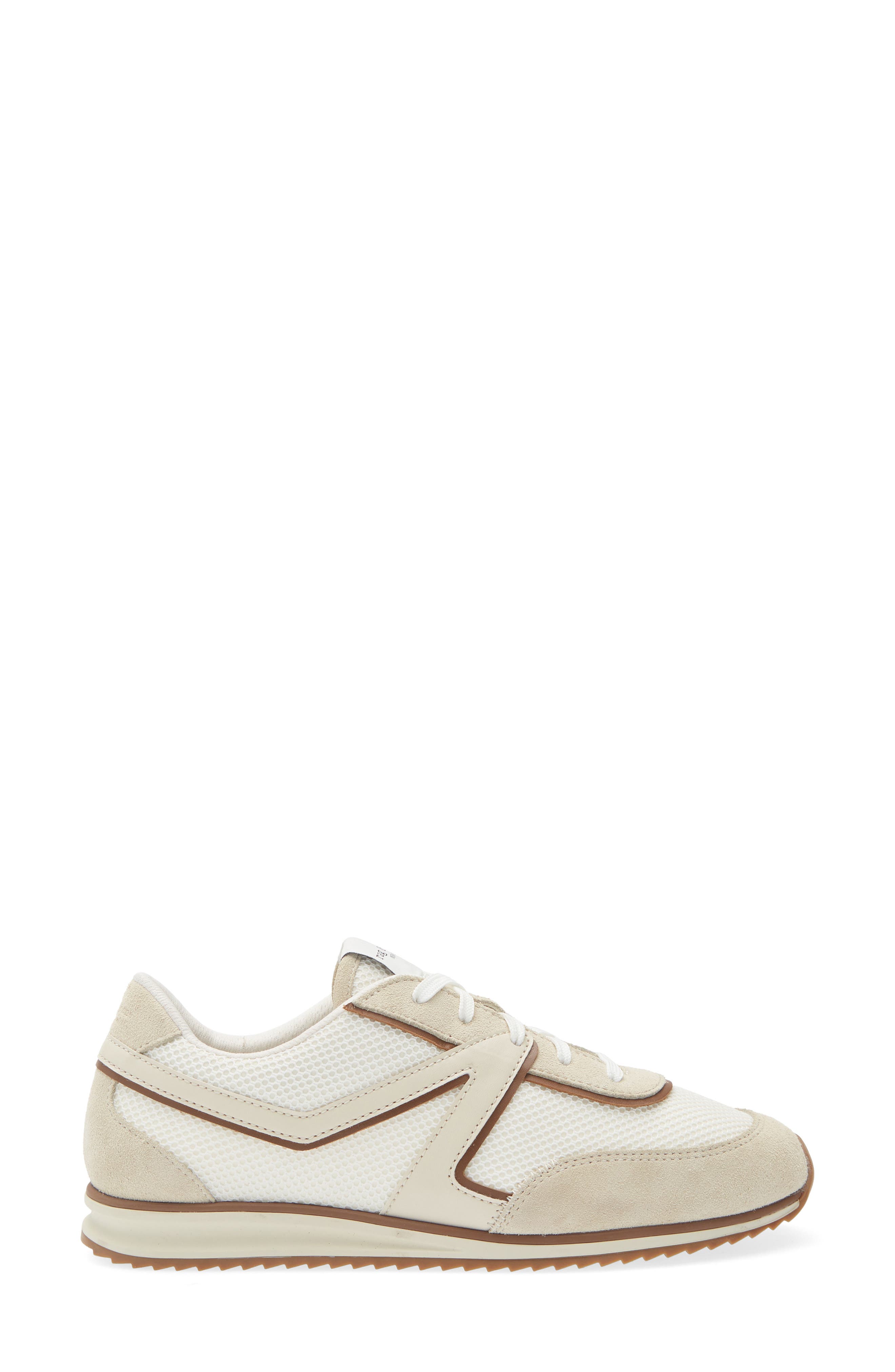 Retro Trainer Sneaker, Alternate, color, WHITE/ BEIGE