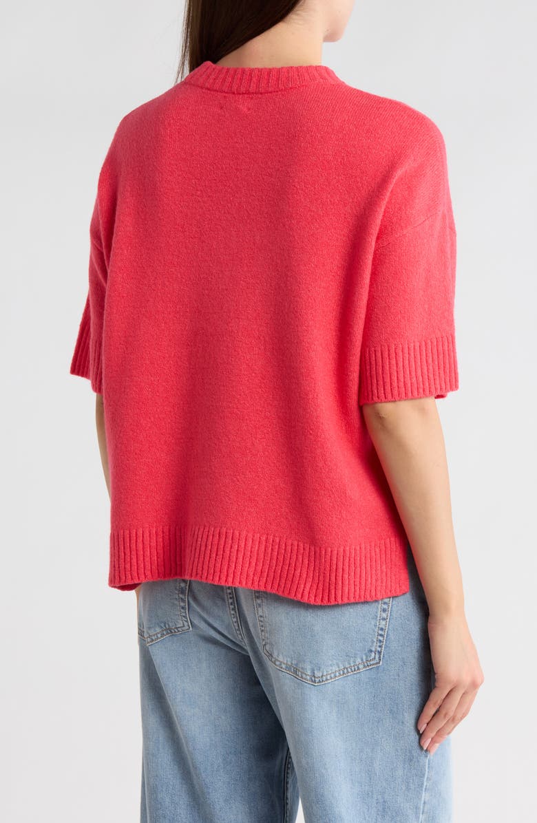 Caslon<sup>®</sup> Drop Shoulder T-Shirt Sweater, Alternate, color, Red Geranium