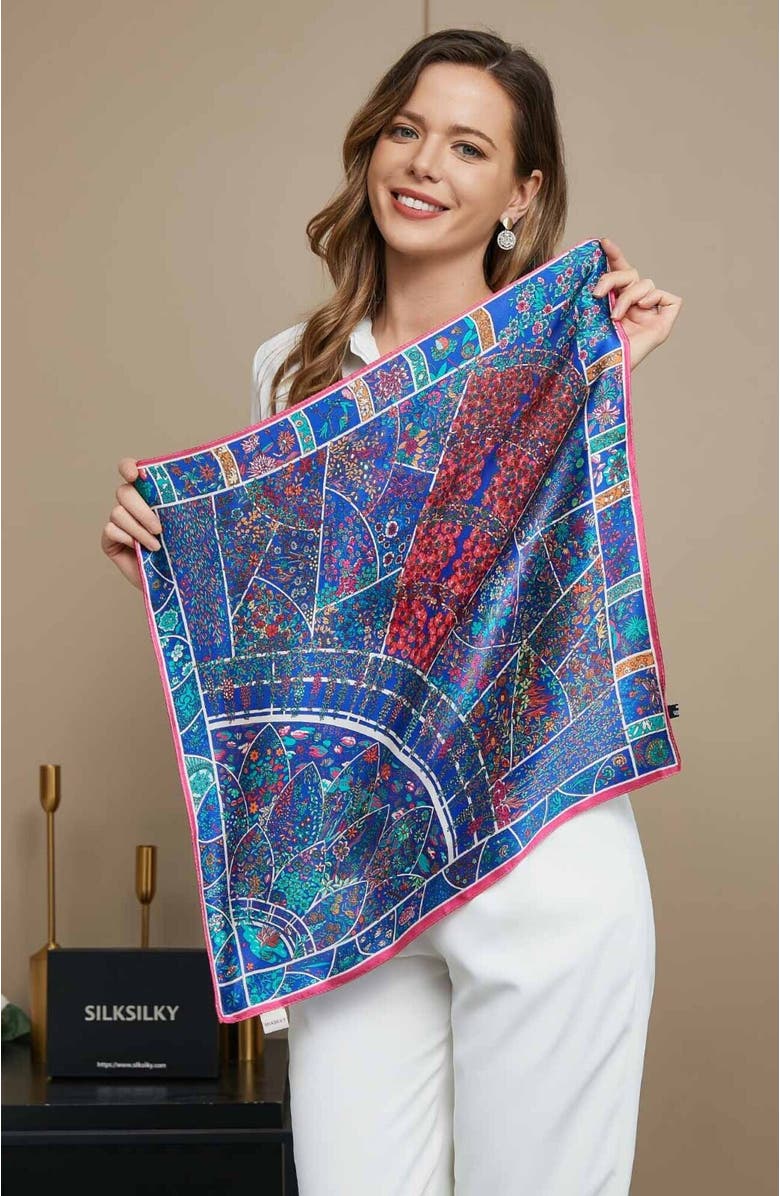 SILKSILKY 100% Mulberry Silk Scarf, Alternate, color, Multi
