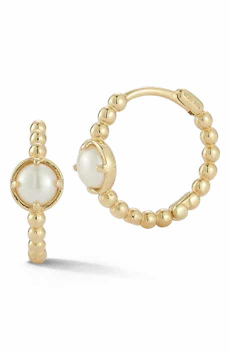Ember Fine Jewelry Cultured Pearl Huggie Earrings