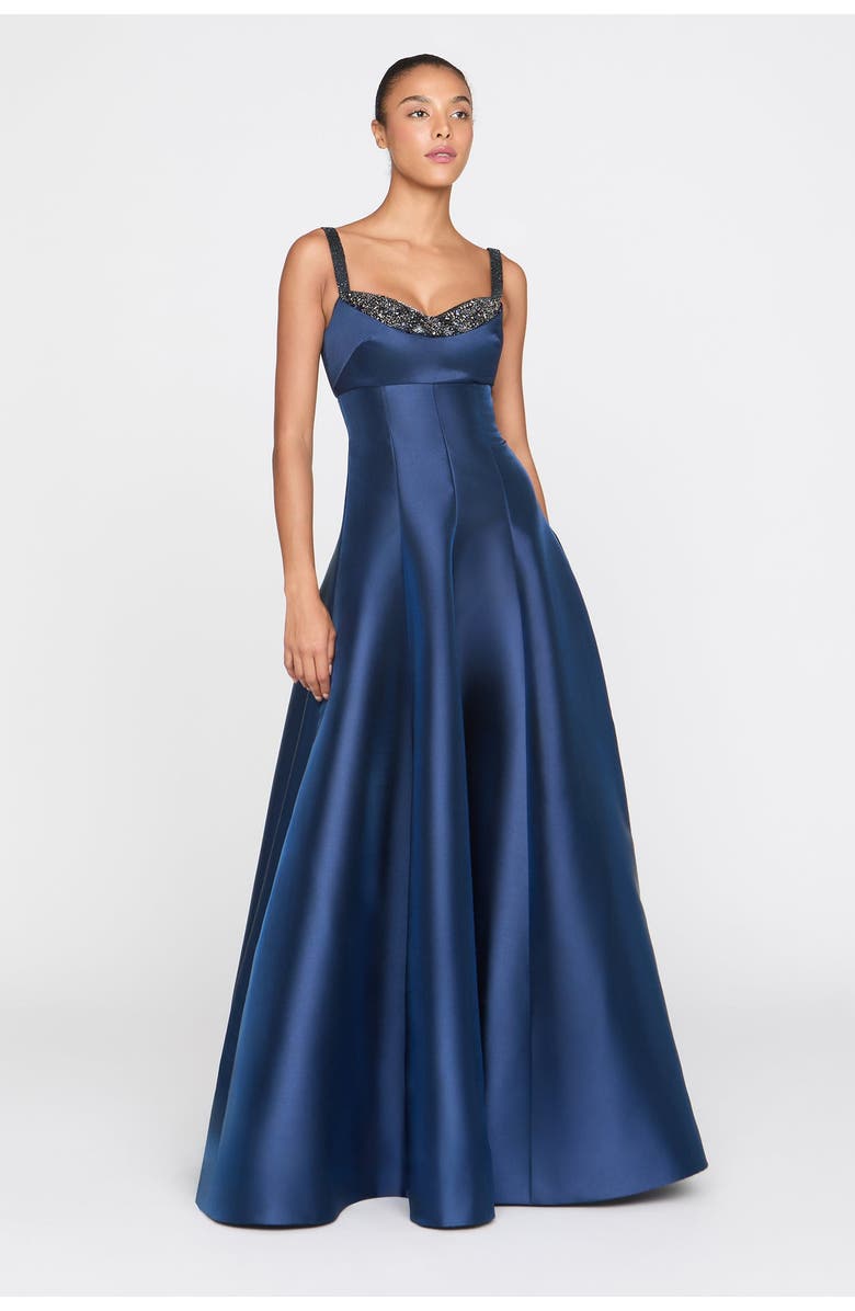 Theia Alba Peek A Boo Gown, Alternate, color, Nautical Navy