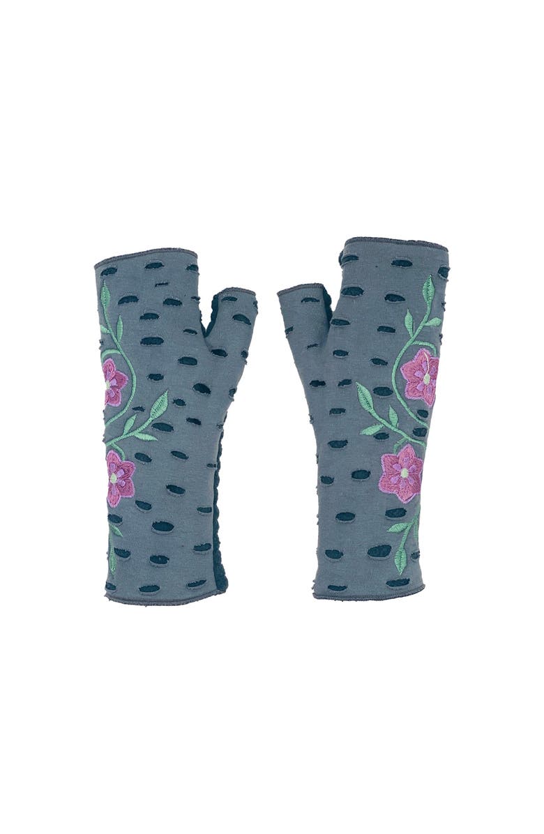 Feelgoodz Women's Artisan Crafted Fleece Lined Primrose Fingerless Jersey Gloves, Main, color, Anther