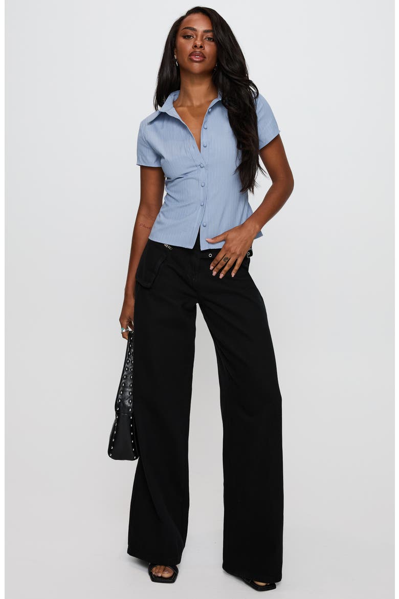 Lift Off Button-Up Shirt, Alternate, color, BLUE