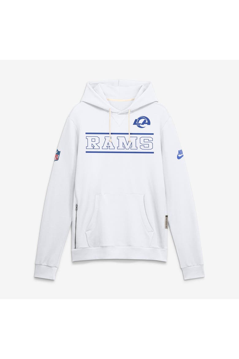 Men's Nike Los Angeles Rams Fearsome White Standard Issue Replay Officials Dri-FIT Hoodie, Main, color, White