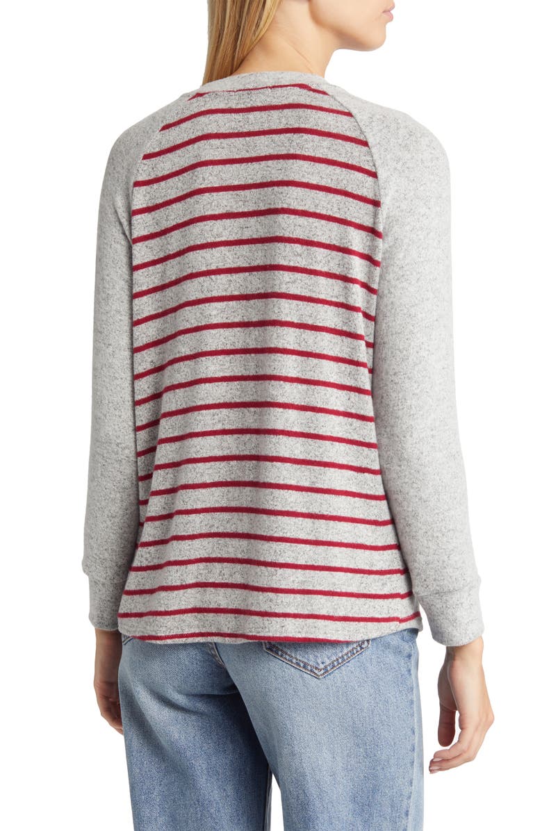 Loveappella Raglan Stripe Top, Alternate, color, Burgundy