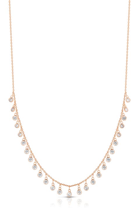 Cubic Zirconia Charm Frontal Necklace