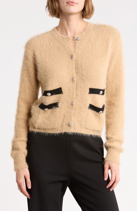Fuzzy Cropped Cardigan