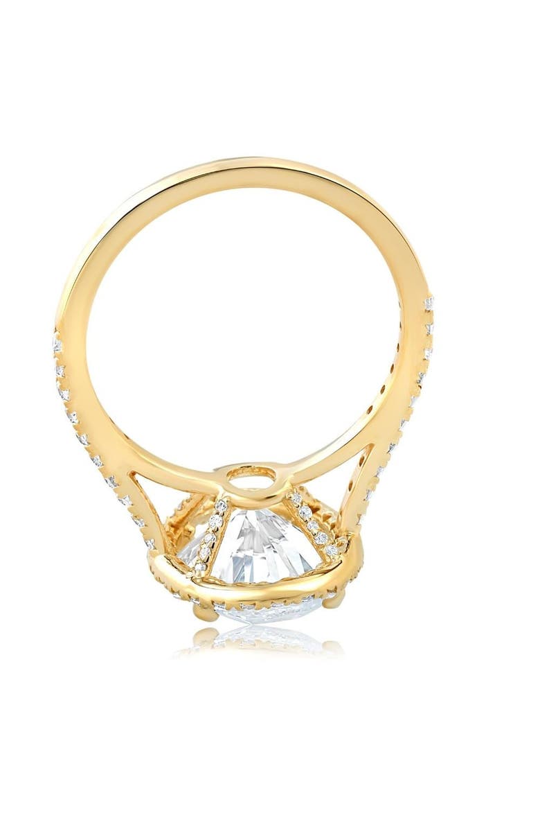 Bliss Diamond 3 1/2Ct Oval Moissanite & Diamond Halo Engagement Ring 14k Gold, Alternate, color, 