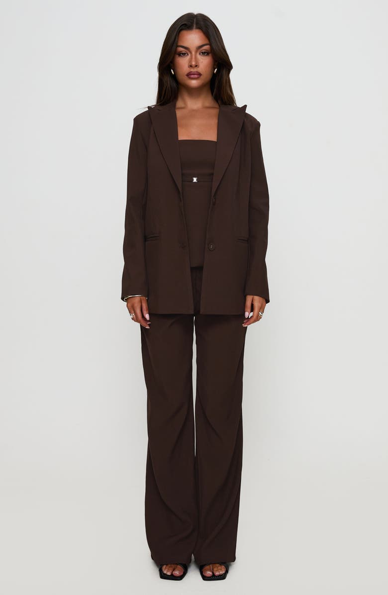 Princess Polly Crowd Pleaser Oversize Blazer, Alternate, color, Chocolate