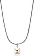 John Hardy Icon Stud Pendant Necklace, 14K Gold, Sterling Silver, Diamonds, 2.5mm