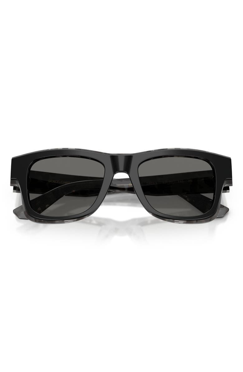 Dolce&Gabbana 52mm Square Sunglasses, Alternate, color, Black On Grey Havana / Grey