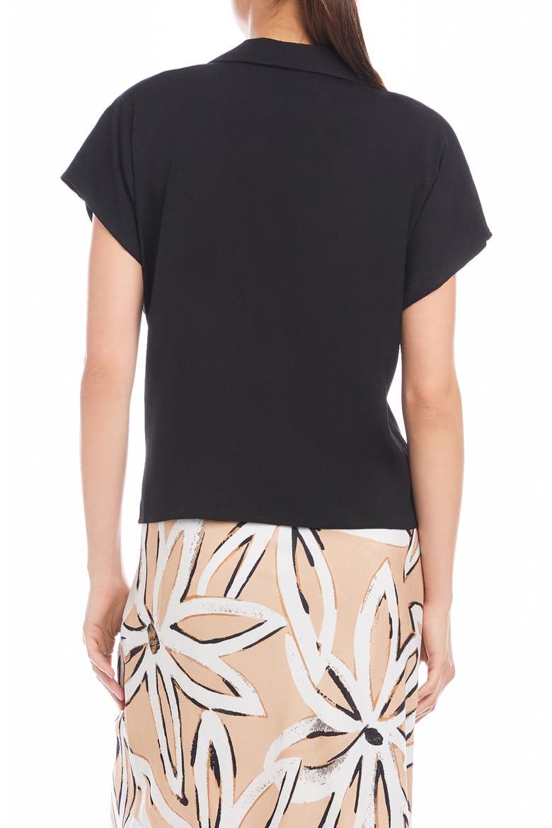 Lilian Twist Front Shirt, Alternate, color, BLACK