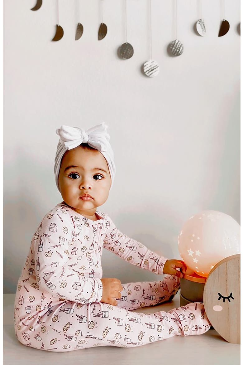 Kids' Milk & Cookies Pink Convertible Footie Pajamas, Alternate, color, MILK AND COOKIES PINK
