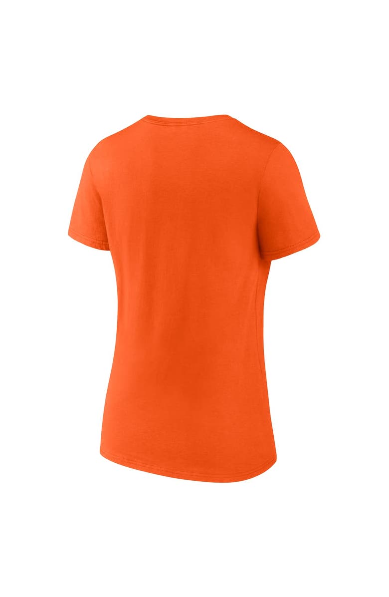 FANATICS Women's Fanatics Orange WNBA Logo V-Neck T-Shirt, Alternate, color, 