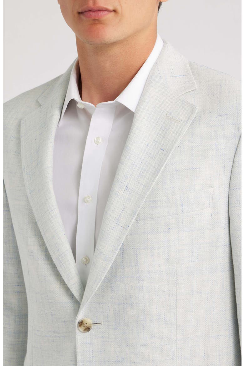 Hyperlight Soft Light Blue Mélange Wool & Linen Blend Sport Coat, Alternate, color, LIGHT BLUE