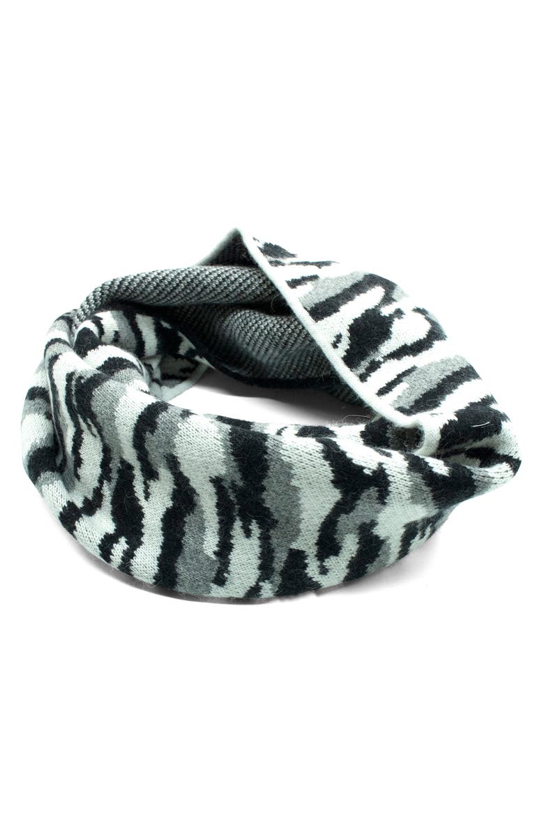 Portolano Twisted Camouflage Infinity Scarf, Alternate, color, Black/ Grey/ White