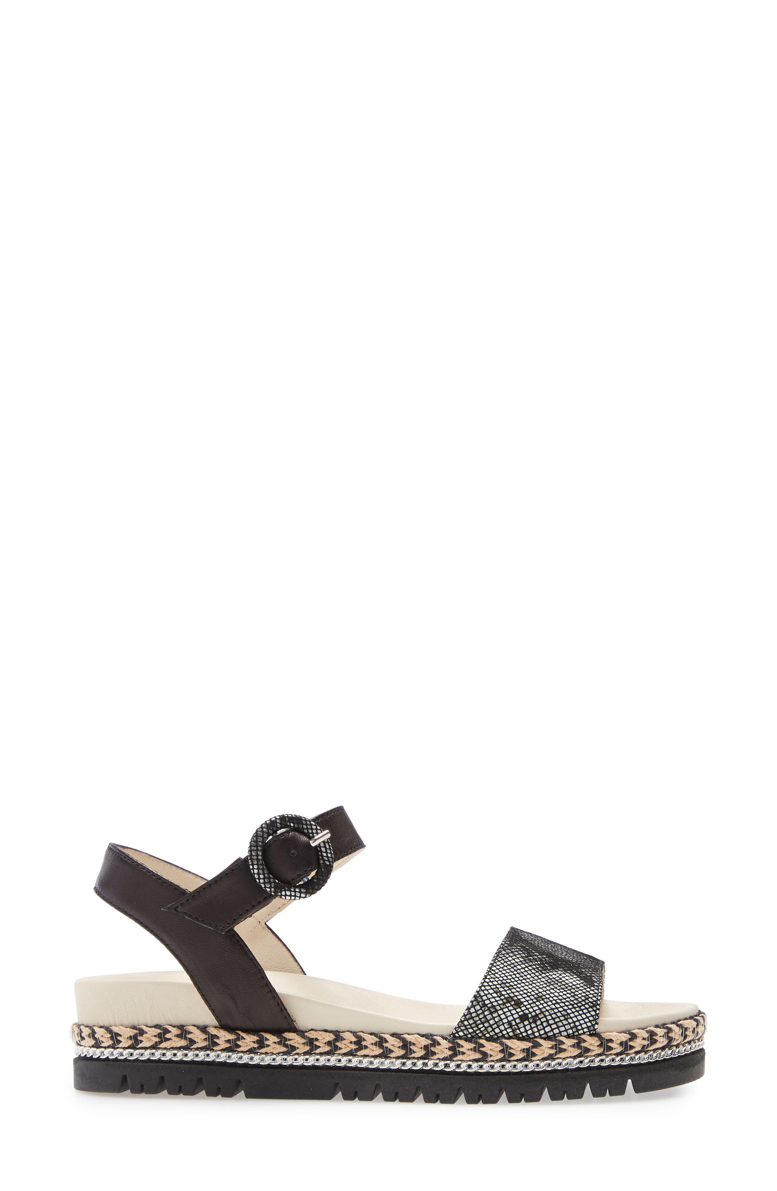 Bryan Quarter Strap Platform Sandal, Alternate, color, BLACK VIP PEARL LEATHER